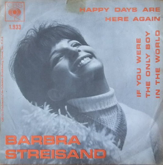 Barbra Streisand : Happy Days Are Here Again (7",45 RPM,Single)