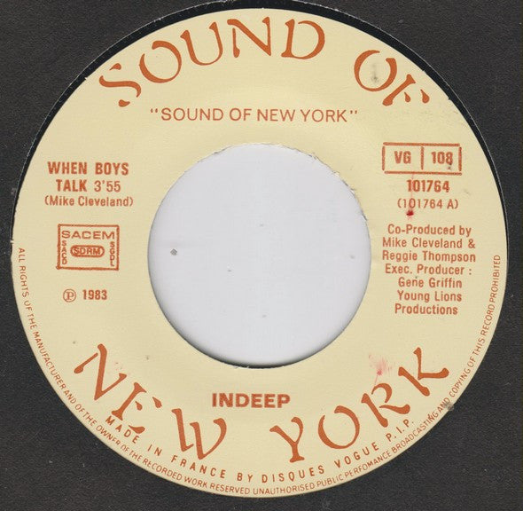 Indeep : When Boys Talk (7",45 RPM,Single)