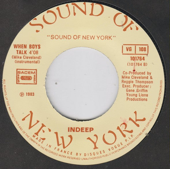 Indeep : When Boys Talk (7",45 RPM,Single)