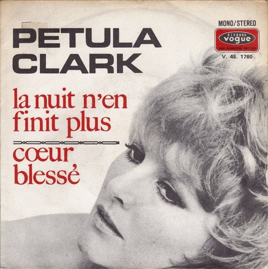 Petula Clark : La Nuit N'en Finit Plus (7",45 RPM,Single,Repress)