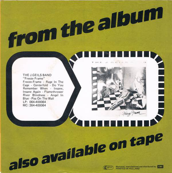 J. Geils Band, The : Freeze Frame (7",45 RPM,Single,Stereo)
