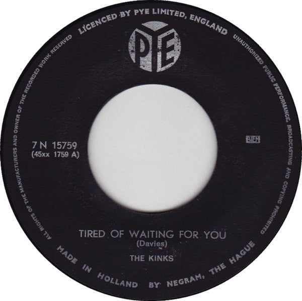 Kinks, The : Tired Of Waiting For You (7",45 RPM,Single)