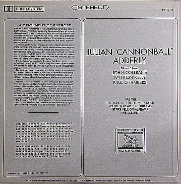 Julian "Cannonball" Adderly* : Julian "Cannonball" Adderly (LP, Comp)