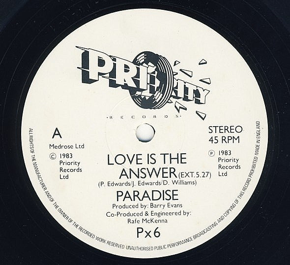 Paradise (2) : Love Is The Answer (Extended Mix) (12",45 RPM)