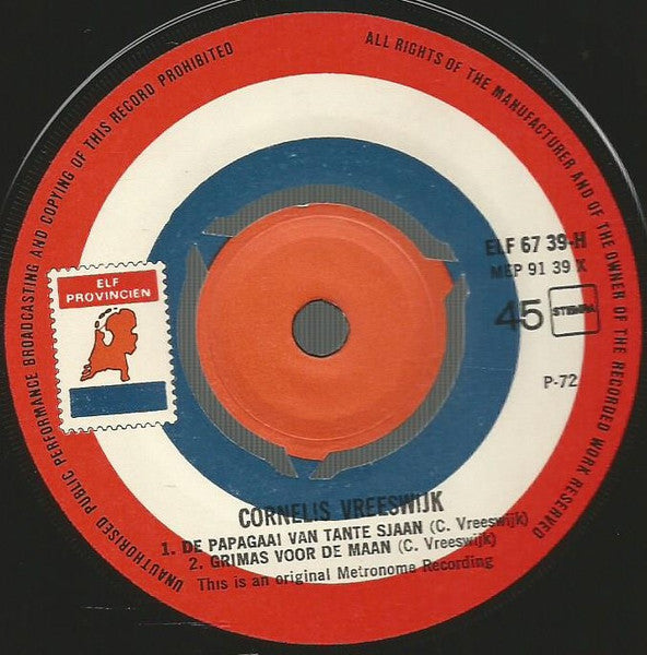 Cornelis Vreeswijk : De Nozem En De Non (7",EP,Reissue)