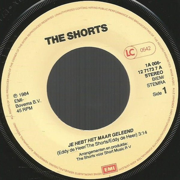 Shorts, The : Je Hebt Het Maar Geleend (7",45 RPM,Single)