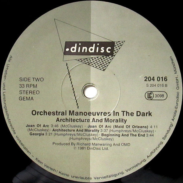 Orchestral Manoeuvres In The Dark : Architecture & Morality (LP, Album, Die)