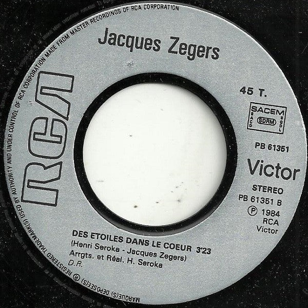 Jacques Zegers : Avanti La Vie (7",45 RPM,Single,Stereo)