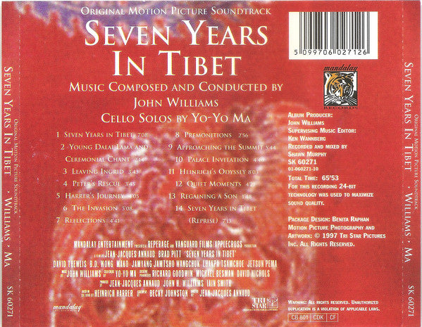 John Williams (4), Yo-Yo Ma : Seven Years In Tibet (Original Motion Picture Soundtrack) (Album)