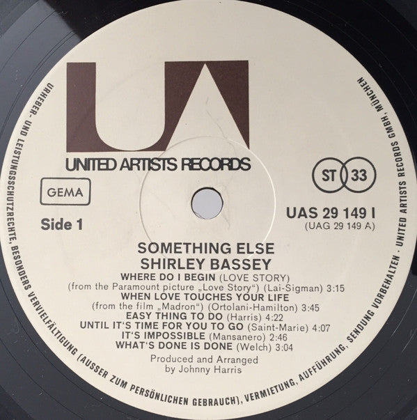 Shirley Bassey : Something Else (LP,Album)