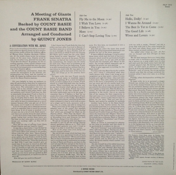 Frank Sinatra • Count Basie Orchestra : It Might As Well Be Swing (LP,Stereo)
