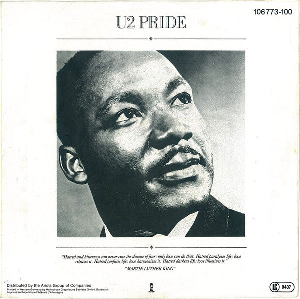U2 : Pride (In The Name Of Love) (7",45 RPM,Single,Stereo)