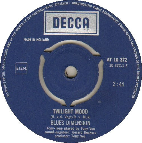 Blues Dimension : Twilight Mood (7",45 RPM,Single)