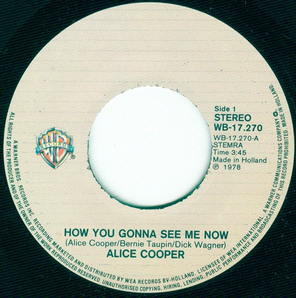 Alice Cooper (2) : How You Gonna See Me Now (7",45 RPM,Single)