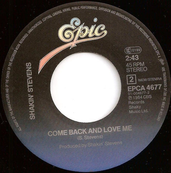 Shakin' Stevens : A Letter To You (7",45 RPM,Single,Stereo)