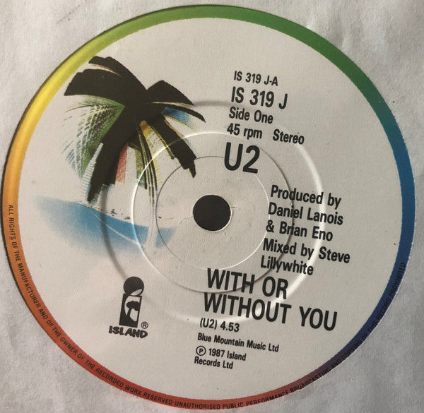 U2 : With Or Without You (7",33 ⅓ RPM,45 RPM,Single,Misprint)