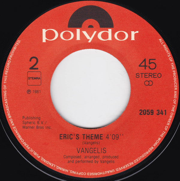 Vangelis : Chariots Of Fire (7",45 RPM,Single)