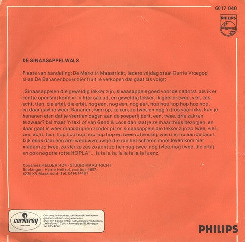 Gerrie Vroegop, De Standwerkers : De Sinaasappelwals (7",45 RPM,Single)