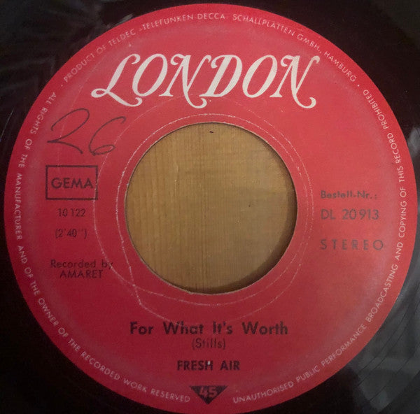 Fresh Air (9) : For What It's Worth (7",45 RPM,Single)
