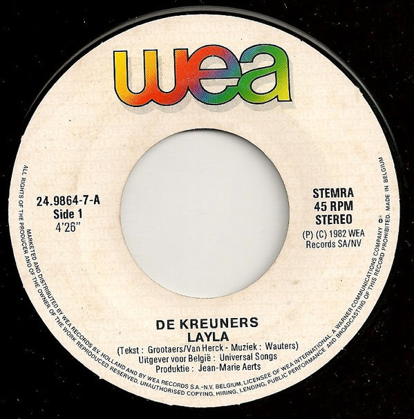 De Kreuners : Layla (7",45 RPM,Single)