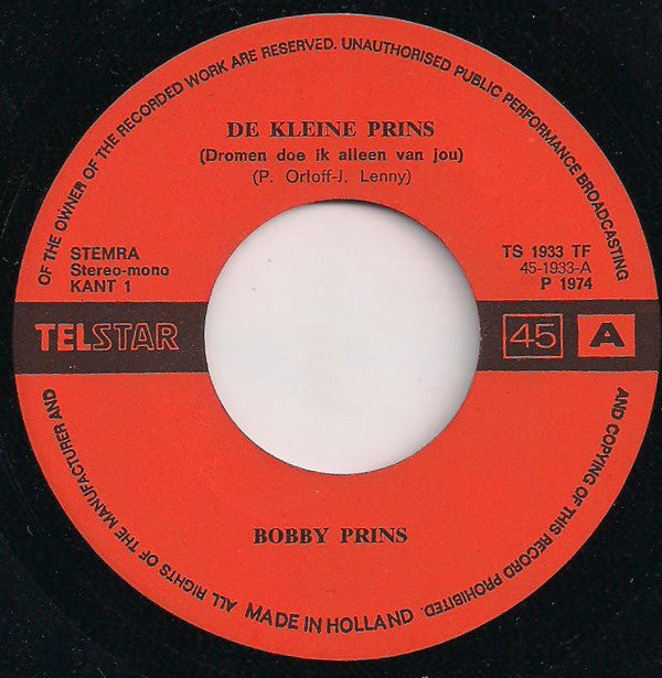 Bobby Prins : De Kleine Prins (7",45 RPM,Single)