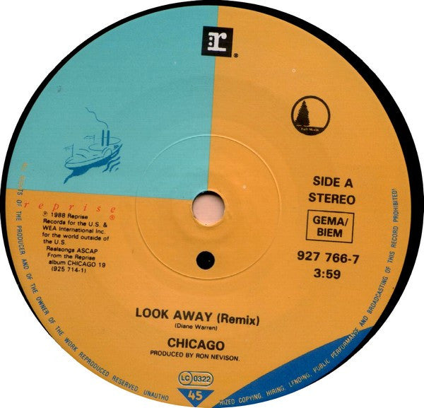 Chicago (2) : Look Away (7",45 RPM,Single,Stereo)