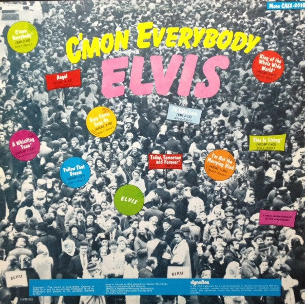 Elvis Presley : C'mon Everybody (LP,Album,Compilation,Reissue,Mono)