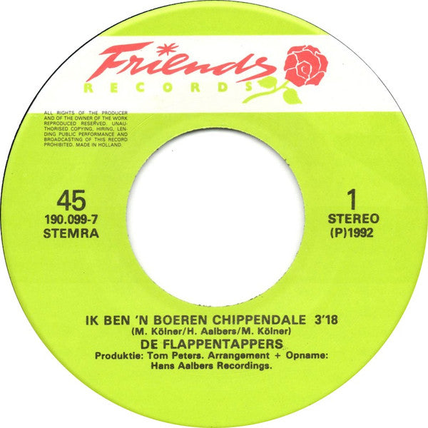 De Flappentappers : Ik Ben 'N Boeren Chippendale (7",45 RPM,Single)