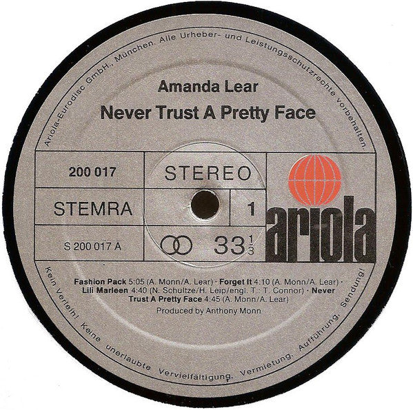 Amanda Lear : Never Trust A Pretty Face (LP,Album)