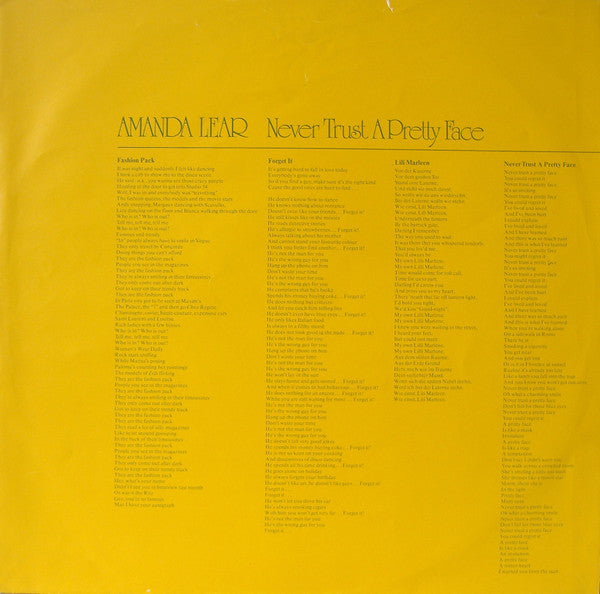 Amanda Lear : Never Trust A Pretty Face (LP,Album)