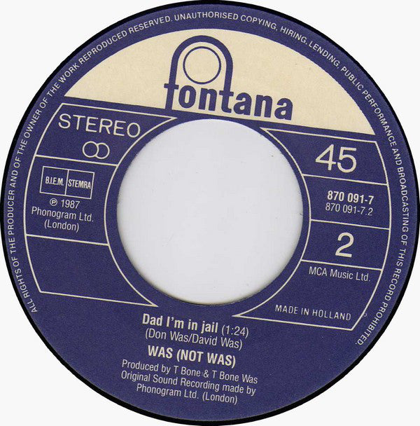 Was (Not Was) : Spy In The House Of Love (7",45 RPM,Single)