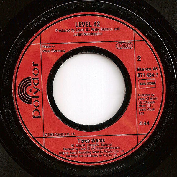 Level 42 : Tracie (7",45 RPM,Single,Stereo)