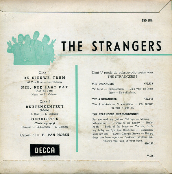 De Strangers Met Jean Vanhoren En Zijn Orkest : De Nieuwe Tram / Nee, Nee Laat Dat / Reutenkenteut / Georgette (7",45 RPM,EP)