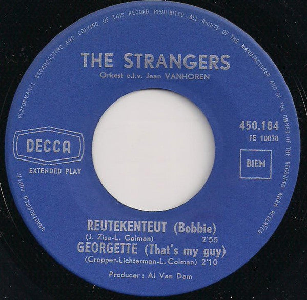 De Strangers Met Jean Vanhoren En Zijn Orkest : De Nieuwe Tram / Nee, Nee Laat Dat / Reutenkenteut / Georgette (7",45 RPM,EP)