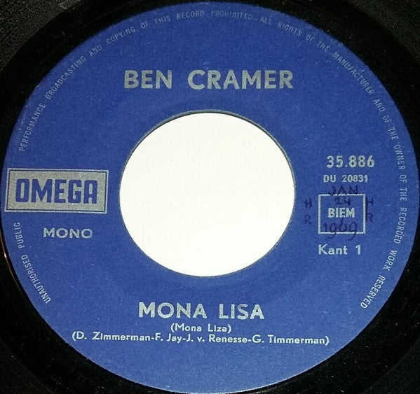 Ben Cramer : Mona Lisa (7",45 RPM,Single,Mono)