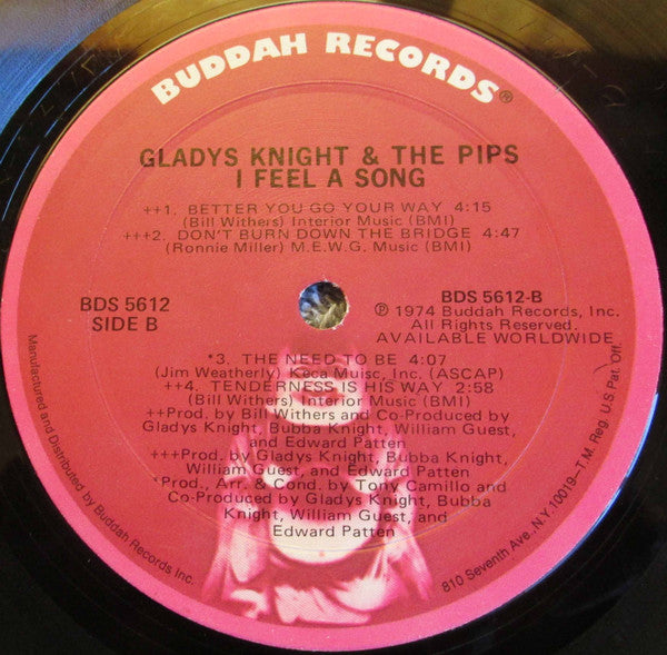 Gladys Knight And The Pips : I Feel A Song (LP,Album)