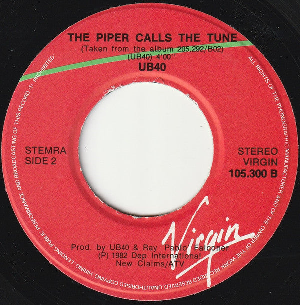 UB40 : Food For Thought (Live) (7",45 RPM,Single,Stereo)