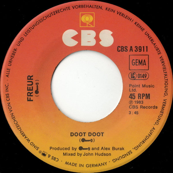 Freur : Doot-Doot / Runaway (7",45 RPM,Single,Stereo)