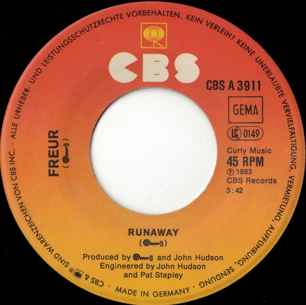 Freur : Doot-Doot / Runaway (7",45 RPM,Single,Stereo)