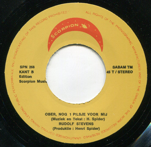 Rudolf Stevens : Gitaren In De Zomernacht / Ober Nog 1 Pilsje Voor Mij (7",45 RPM,Single,Stereo)