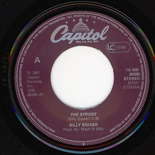Billy Squier : The Stroke (7",45 RPM,Single)