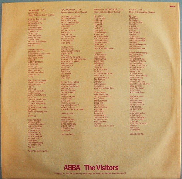 ABBA : The Visitors (LP,Album)