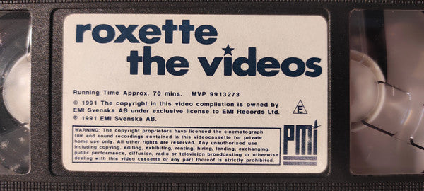 Roxette : The Videos (Compilation,Stereo,PAL,SECAM)