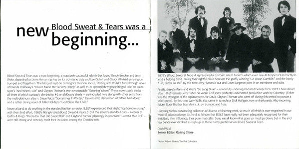 Blood, Sweat And Tears : Blood, Sweat & Tears Greatest Hits (Compilation,Reissue,Remastered)