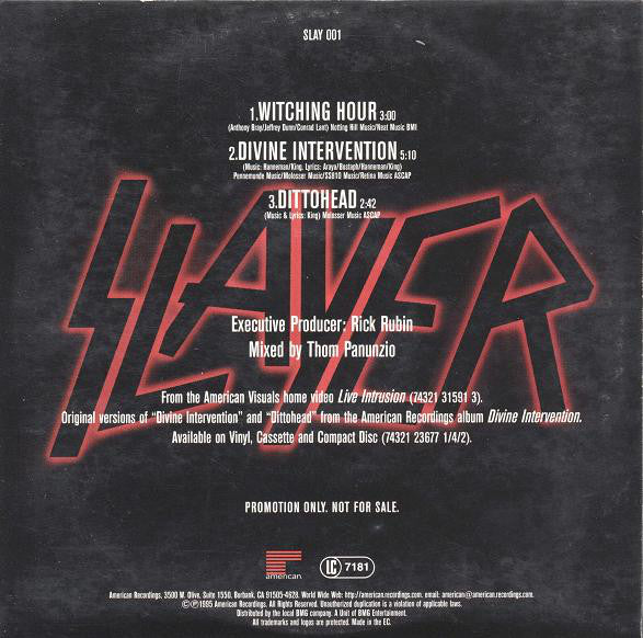 Slayer : Live Intrusion (CD, Promo)
