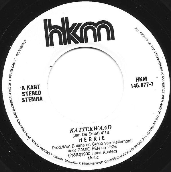 Herrie : Kattekwaad! (7",45 RPM,Stereo)