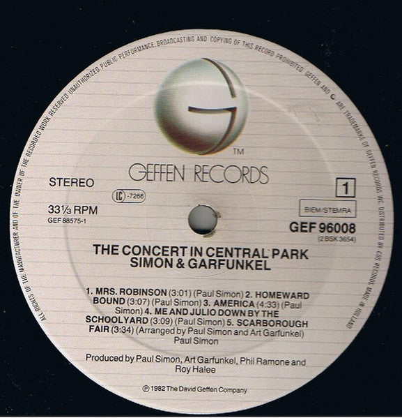 Simon & Garfunkel : The Concert In Central Park (LP,Album,Stereo)
