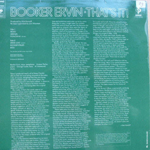 Booker Ervin : That's It! (LP, Album, RE)