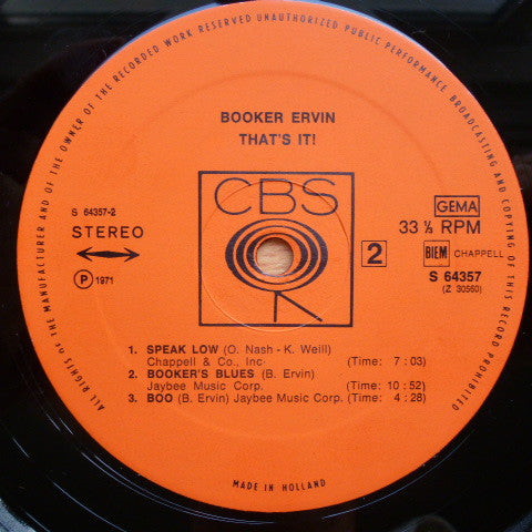 Booker Ervin : That's It! (LP, Album, RE)