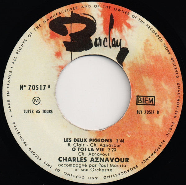 Charles Aznavour : Je T'attends (7",45 RPM,EP)